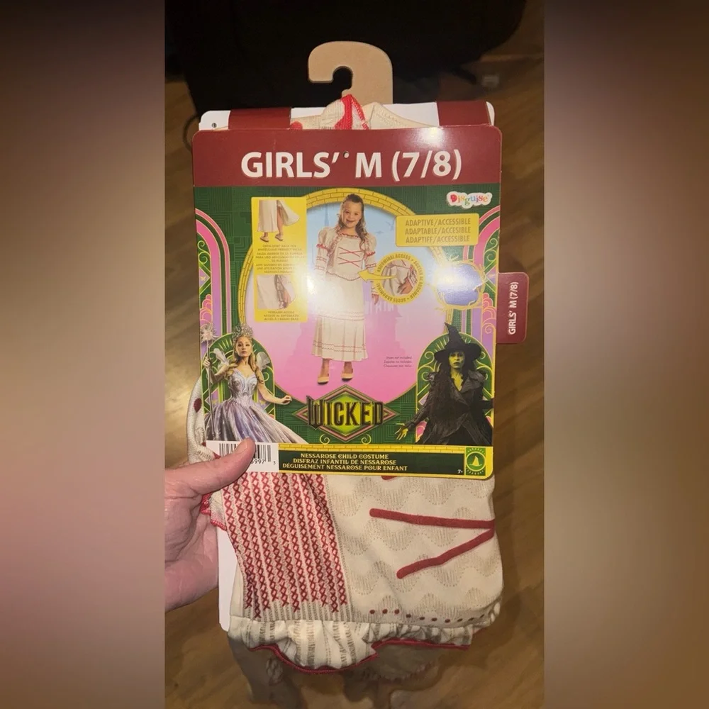 Wicked Nessa Costume for Kids - Cream and Red‎ 7-8 NWT